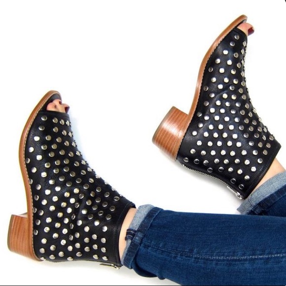 Loeffler Randall Stud Gladiator Peep-Toe Booties - Picture 6 of 8